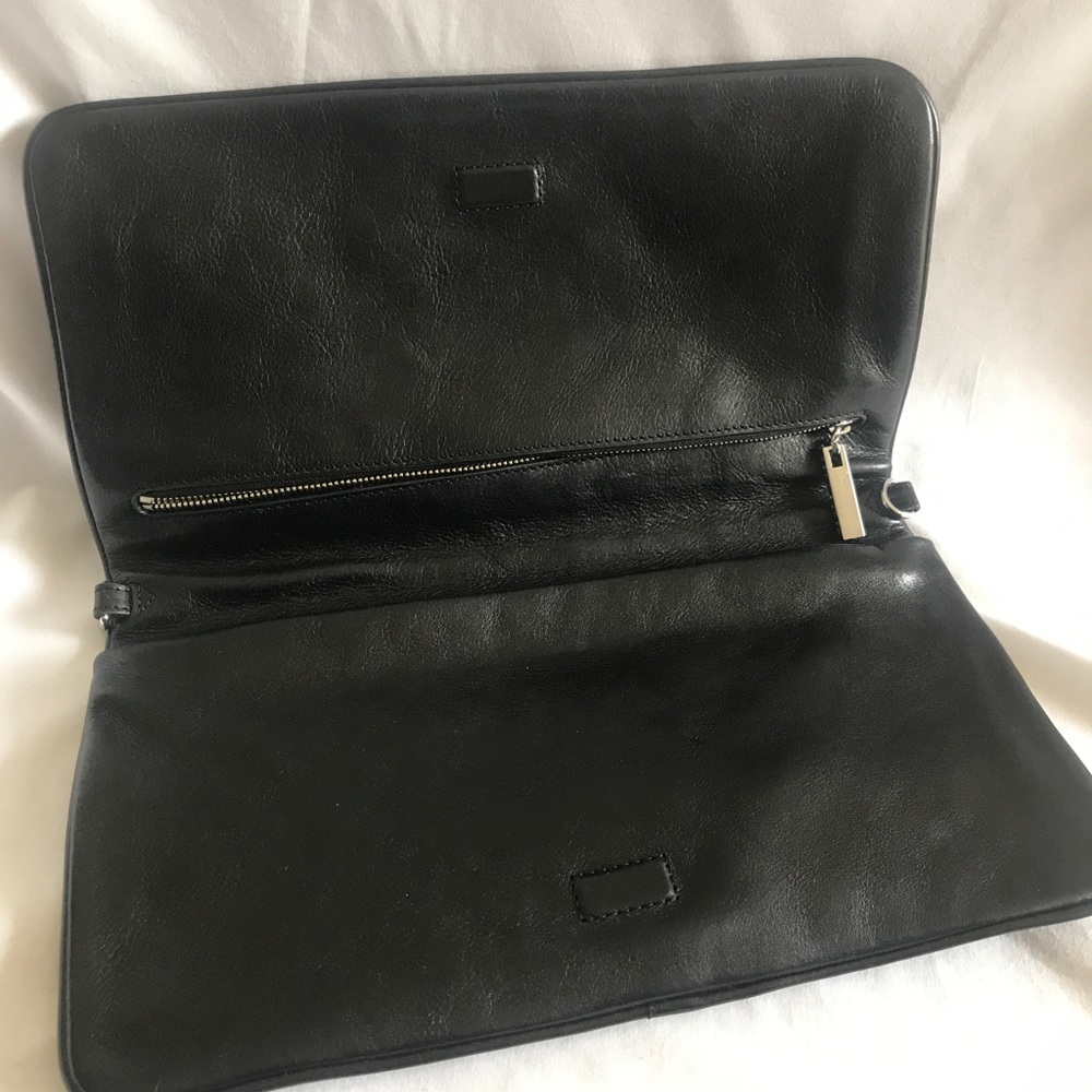 Tory Burch - Reva Clutch - Black Leather & Silver - Picture 3 of 6